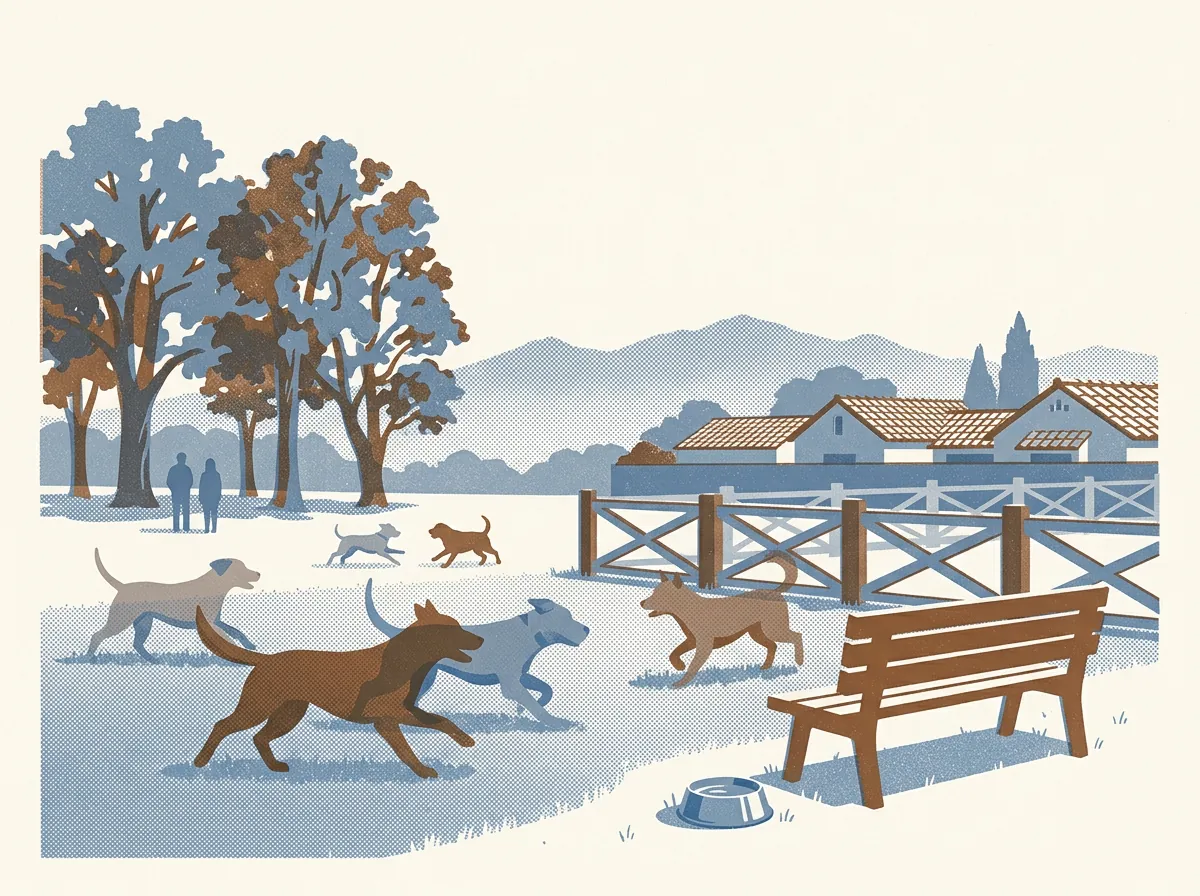 Illustration of dog parks in Palo Alto