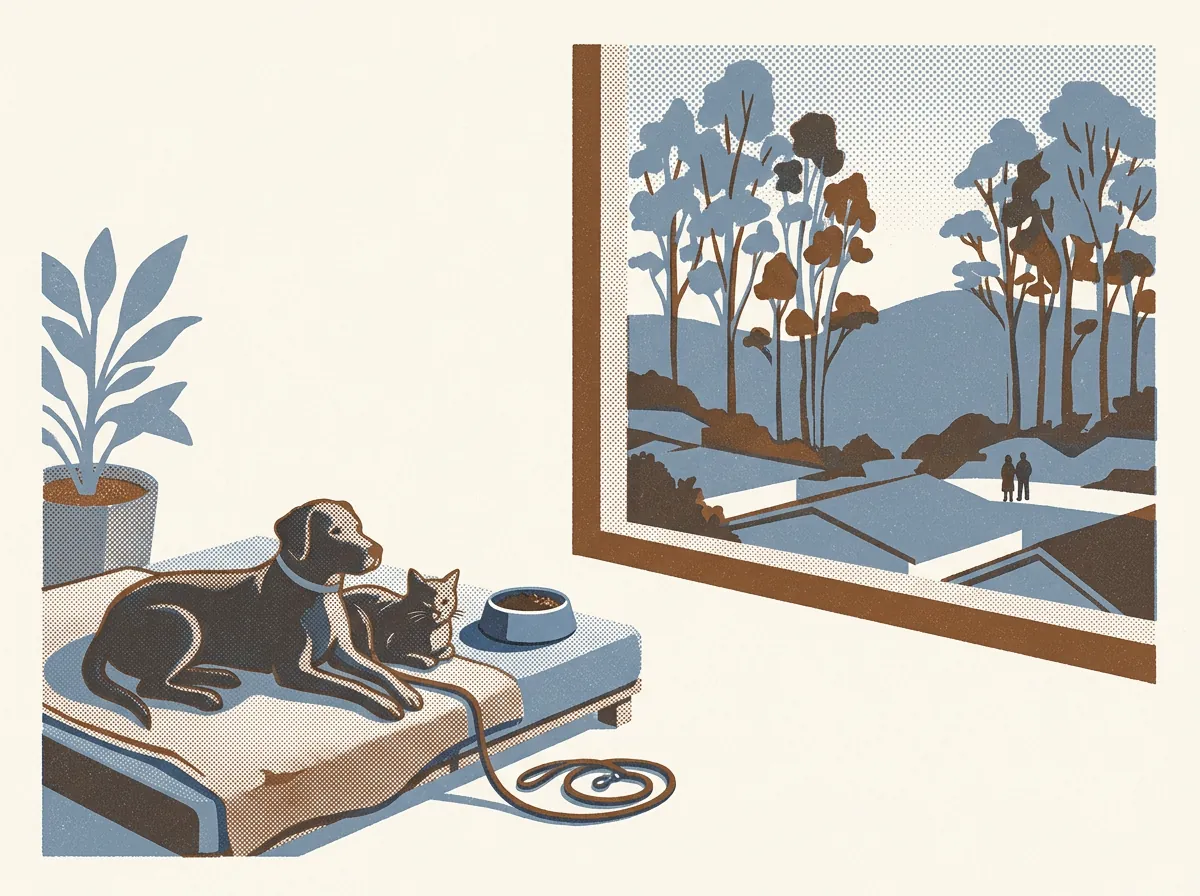Illustration of animal shelters in Burlingame